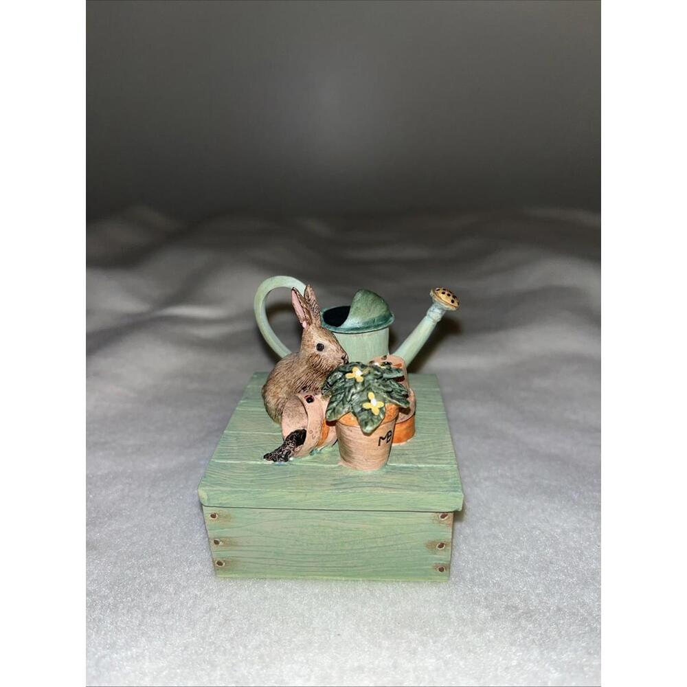 Trinket Box Nature's Sketchbook by Marjolein Bastin Hallmark Bunny Garden EUC